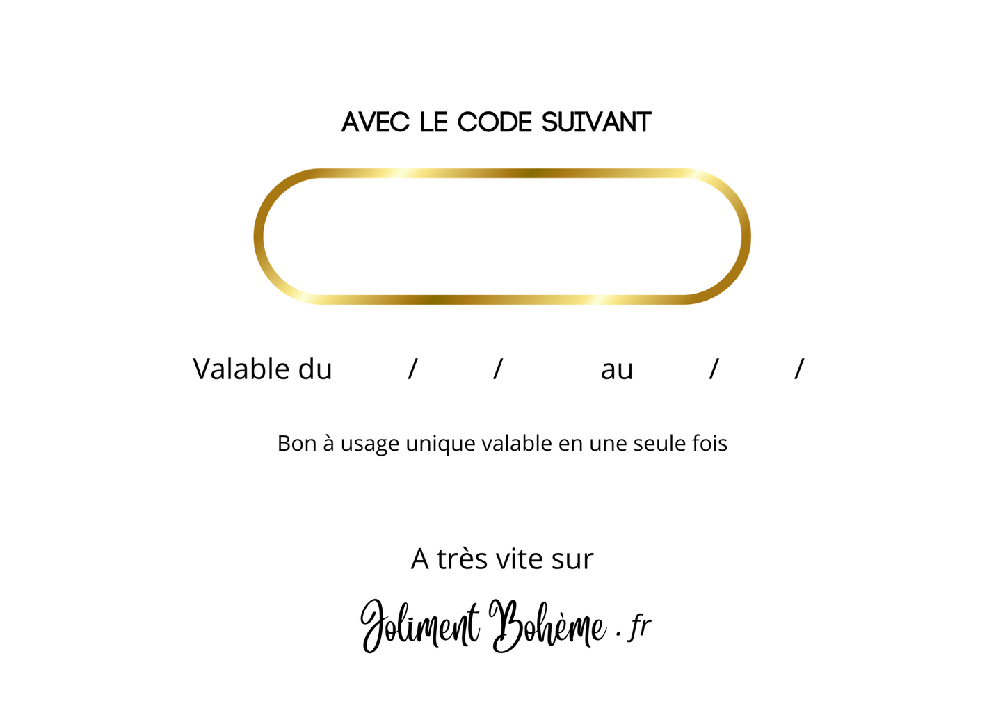 Carte cadeau Joliment Bohème